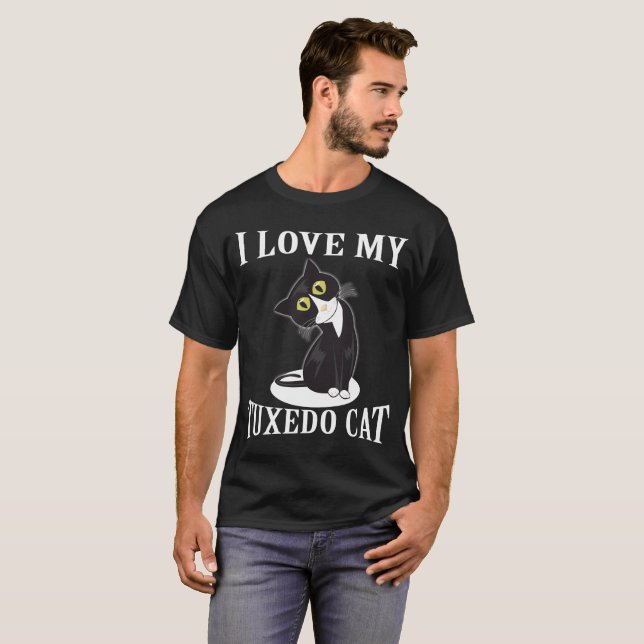 Jag älskar min smokingkatt t shirt (Hel framsida)