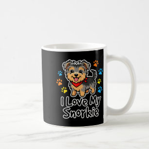 Jag älskar min Snorkie söta Schnauzer Yorkie Mix h Kaffemugg