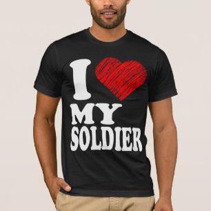 Jag älskar min soldat, hjärta somkonst Remix T-shirt