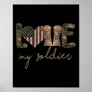 Jag älskar min soldat militära armé fru Usa kamouf Poster