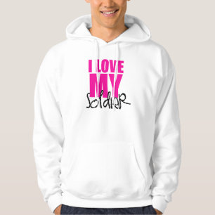 Jag älskar min soldatHoodie Sweatshirt Med Luva