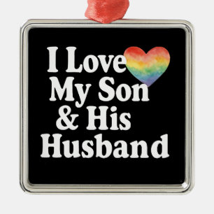 Jag älskar min son & hans make HBTQ-RÄTTIGHETER HB Julgransprydnad Metall