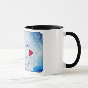 Jag älskar min son med all min hjärtakaffemug. mugg