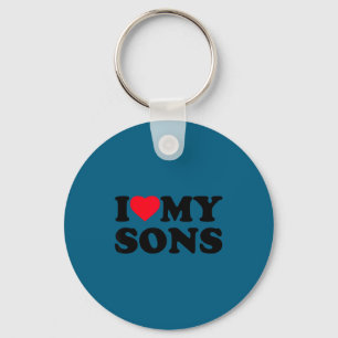 Jag älskar min sons hjärta rolig familj Design Nyckelring