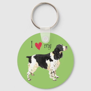 Jag älskar min Spaniel för den engelska springer Nyckelring