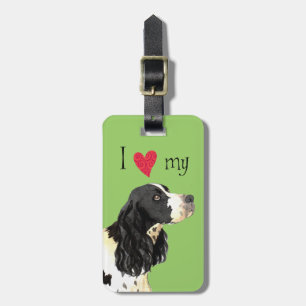 Jag älskar min Spaniel för den engelska springeren Bagagebricka