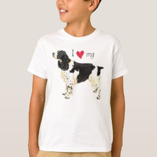 Jag älskar min Spaniel för den engelska springeren T-shirt