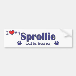 Jag älskar min Sprollie (den Male hunden) Bildekal