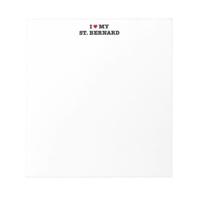 Jag älskar min St. Bernard Anteckningsblock (Framsida)
