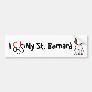 Jag älskar min St Bernard bildekal