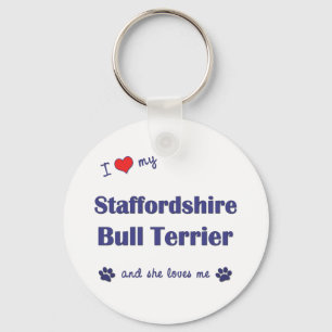 Jag älskar min Staffordshire tjurTerrier (den Nyckelring
