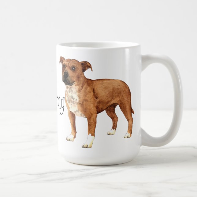 Jag älskar min Staffordshire tjurTerrier Kaffemugg (Höger)