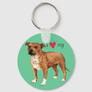 Jag älskar min Staffordshire tjurTerrier Nyckelring