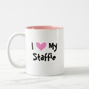 Jag älskar min Staffordshire tjurTerrier Två-Tonad Mugg