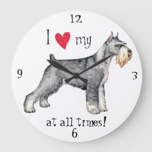 Jag älskar min standarda Schnauzer Stor Klocka