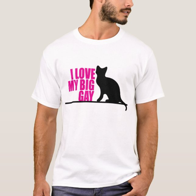 Jag älskar min stora glada katt tee shirt (Framsida)