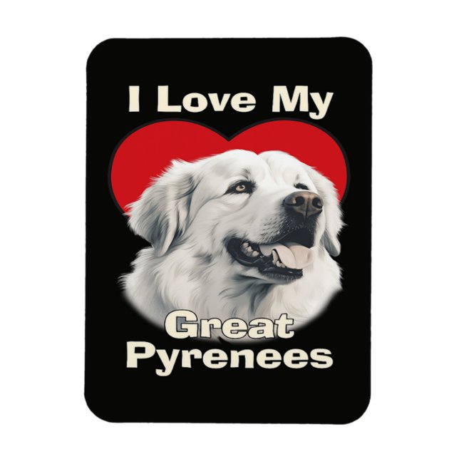 Jag älskar min stora Pyrenéerhund Magnet (Vertikal)