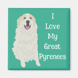 Jag älskar min stora Pyrenéerhund Magnet