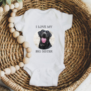 Jag älskar min stora syster - anpassad hundfoto t shirt