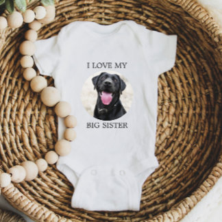 Jag älskar min stora syster - anpassad hundfoto t shirt