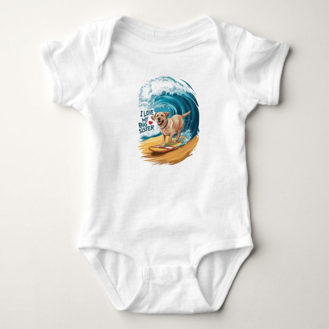 Jag älskar min stora syster med labrador retriever t shirt (Framsida)