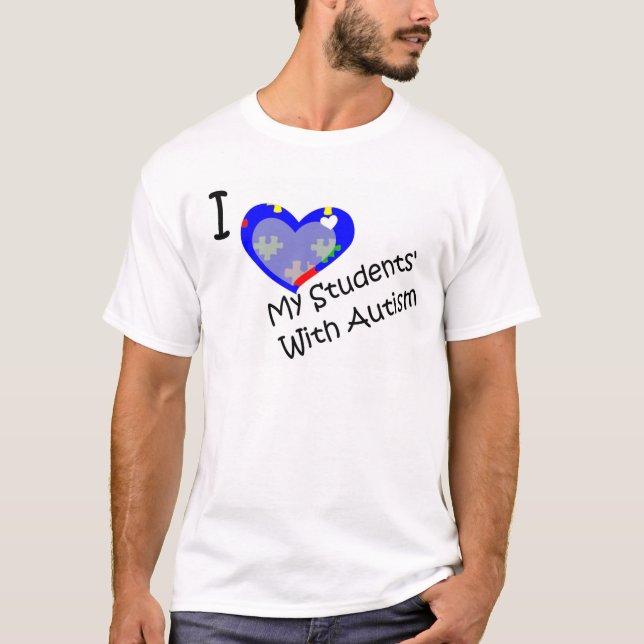 Jag älskar min student med Autismskjortan T-shirt (Framsida)