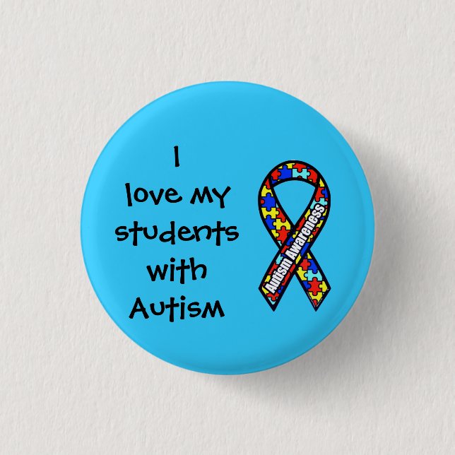 Jag älskar min studenter med Autism Knapp (Framsida)
