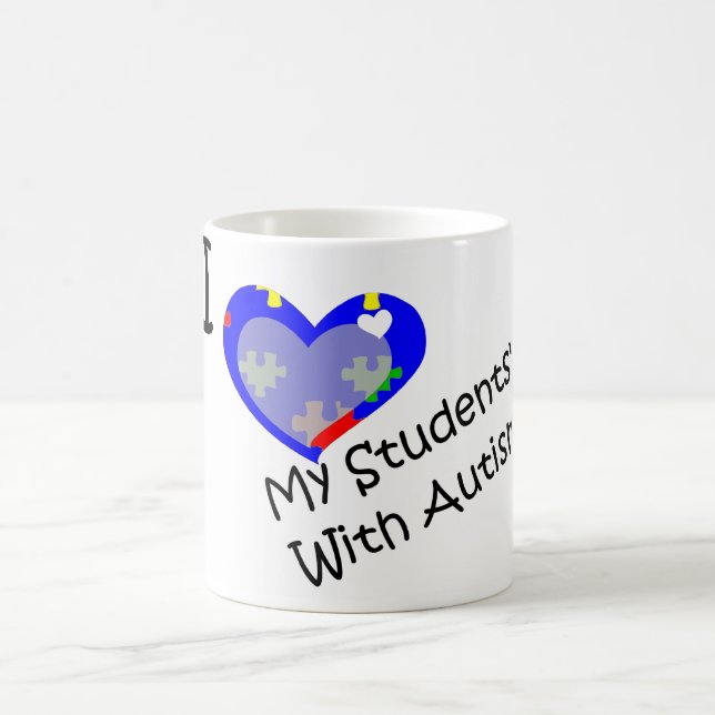 Jag älskar min studenter med Autismmuggen Kaffemugg (Center)