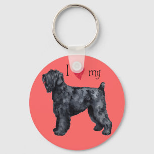 Jag älskar min svart ryska Terrier Nyckelring
