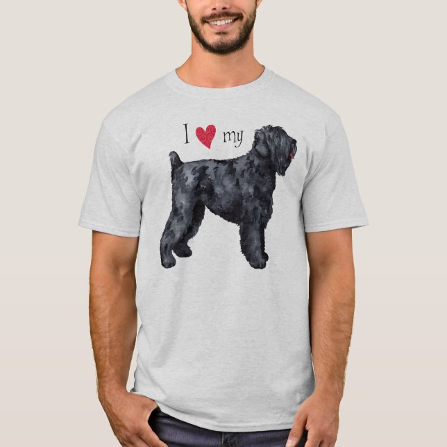 Jag älskar min svart ryska Terrier Tee Shirt (Framsida)