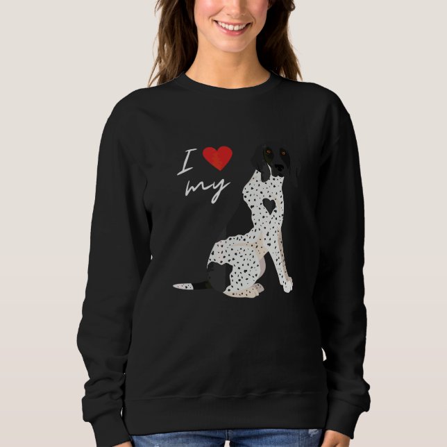 Jag älskar min svart & vit tysk korthårig pointer t shirt (Framsida)