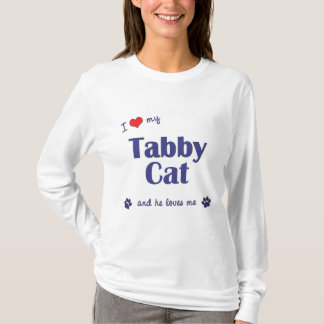 Jag älskar min tabby katt (den Male katten) T-shirt