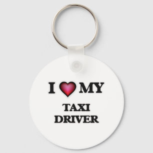 Jag älskar min taxichaufför nyckelring