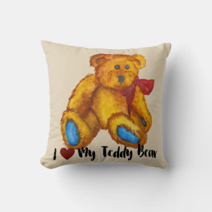 Jag älskar min teddybjörn kudde