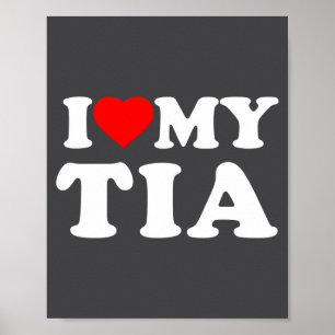 Jag älskar min Tia Heart Familj Mormor Långärmad Poster