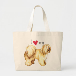 Jag älskar min tibetana Terrier Jumbo Tygkasse