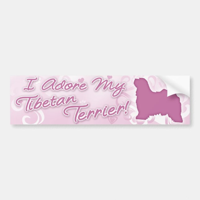 Jag älskar min tibetana Terrierbildekal Bildekal (Framsidan)