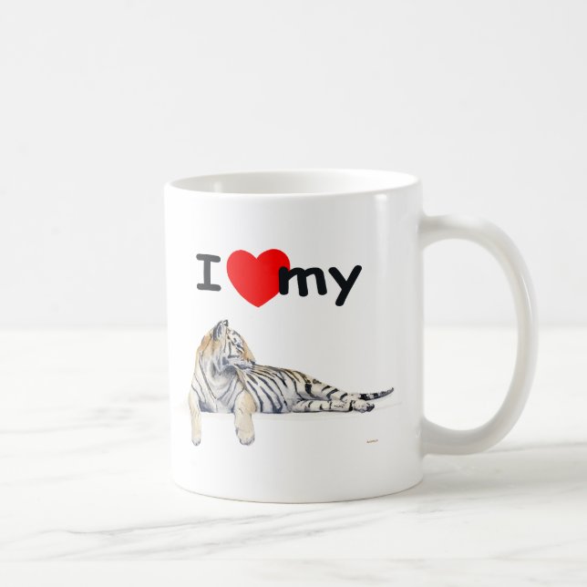 Jag älskar min tiger (för ljust) kaffemugg (Höger)