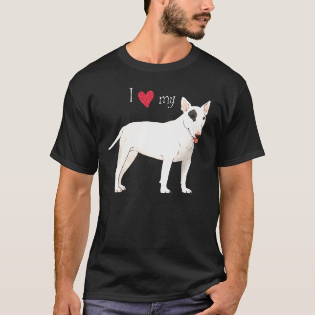 Jag älskar min tjurTerrier T-shirt (Framsida)