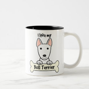 Jag älskar min tjurTerrier Två-Tonad Mugg