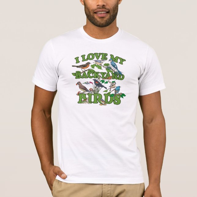 Jag älskar min trädgårdfåglar t-shirt (Framsida)