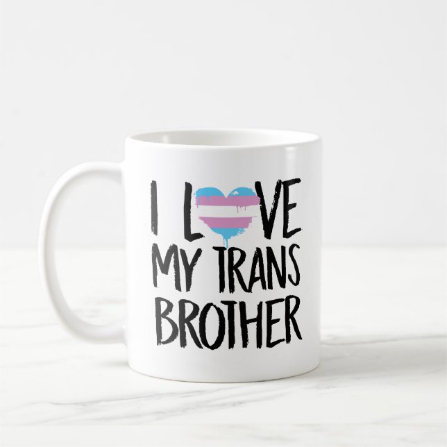 Jag älskar min trans.-broder kaffemugg (Vänster)
