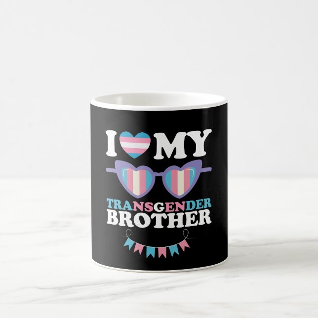 Jag älskar min transgendebror Familj Trans HBTQ Kaffemugg (Center)