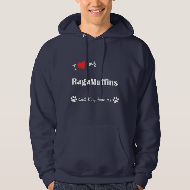 Jag älskar min trashankar (åtskilliga katter) sweatshirt (Framsida)
