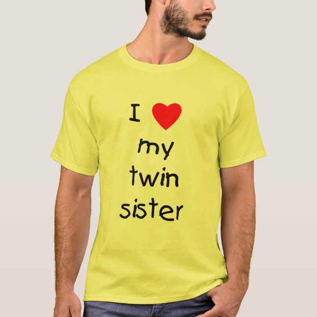 Jag älskar min tvilling- syster t shirt (Framsida)