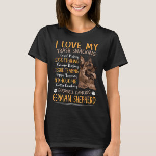 Jag älskar min tysk schäferhund för hund t shirt