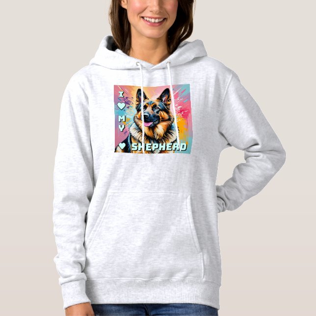 Jag älskar min tysk schäferhund t shirt (Framsida)