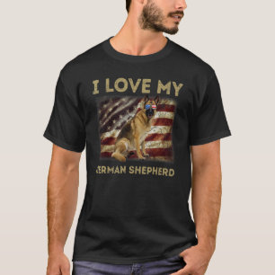 Jag älskar min tyska herde pappa mamma amerikanska t shirt