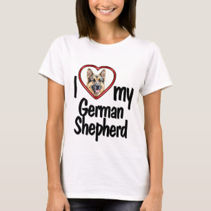 Jag älskar min tyska herde Söt hjärta fotoram T Shirt