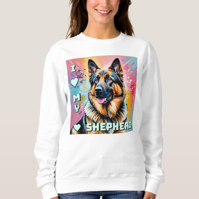 Jag älskar min tyska herde t shirt (Framsida)